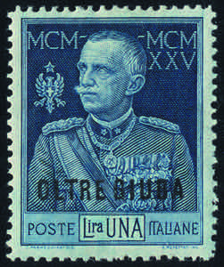 OLTRE GIUBA - 1925/26 Giubileo L.1 azzurro ... 