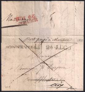 1835 Lettera da BONNEVILLE 26 LUG per ... 
