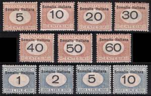 SOMALIA - 1926 Segnatasse cifre in nero cpl. ... 
