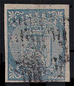 1855 Stemma sk.4 azzurro (1 cat.150) usato, ... 