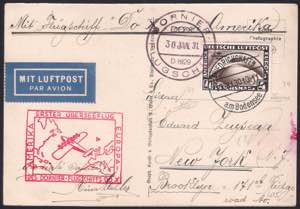 GERMANIA - 1930 Volo DOX su cartolina ... 