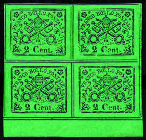 1867 c.2 verde giallo (13) quartina bordo di ... 
