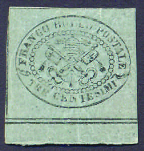 1867 Stemma c.3 grigio (15) bordo di foglio ... 