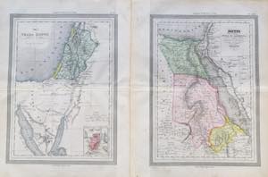 1865 Due carte acquerellate (La Terra Santa ... 