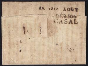 Lettera del 2 ago.1810 con bollo ... 