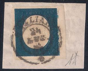 1854 c.20 azzurro verdastro Bdf a destra (8d ... 