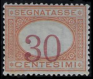 1890/94 Segnatasse c.30 arancio e carminio ... 