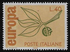 1965 Europa Cept L.40 ocra e verde con ... 