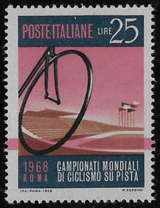 1968 Mondiali di Ciclismo L.25 policromo con ... 