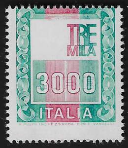 1978/87 Alti Valori L.3000 francobollo ... 