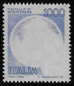 1980/92 Castelli L.1000 azzurro, francobollo ... 