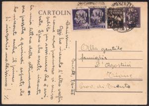 Intero postale Turrita c.50 soprastampato ... 