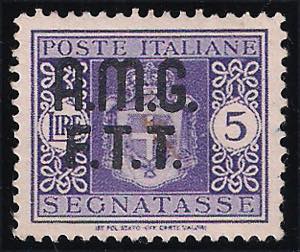 SEGNATASSE - 1947 Stemma L.5 violetto senza ... 