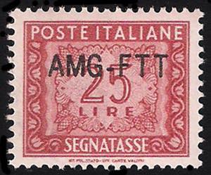 SEGNATASSE - 1954 Cifra L.25 rosso bruno ... 