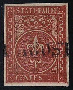 1853/55 c.25 bruno rosso usato (8 cat.1100) ... 