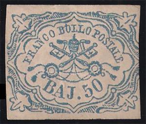 1852 b.50 azzurro nuovo senza gomma (10 ... 