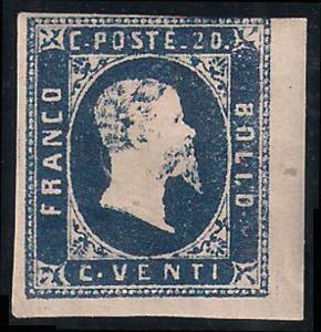 1851 c.2 azzurro scuro angolo di foglio ... 