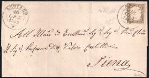 Bella lettera da ASCIANO 16 GEN.1859 per ... 
