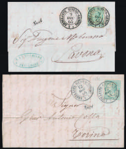 Due lettere del 1864/65 con annullo ... 