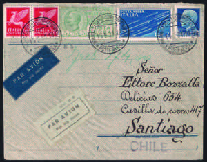 Lettera via aerea per Santiago del Cile ... 