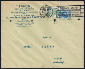 Lettera in distretto da VENEZIA 22.II.1925 ... 