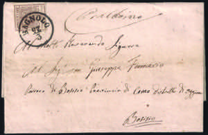 Lettera del 1854 da BAGNOLO 25/3 con giorno ... 