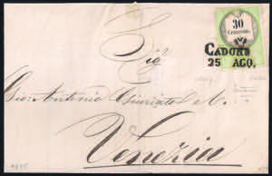 Lettera del 1855 per Venezia affrancata con ... 