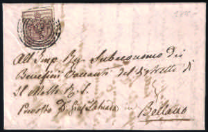 Lettera del 1855 per Bellano con c.30 bruno ... 