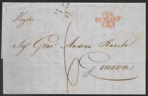 1841/55 Cinque lettere da e per Genova ... 