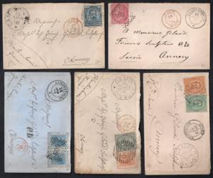1873/82 Lotto di cinque bustine per Annecy ... 