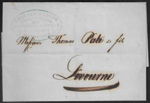 1843/46 Due lettere via di mare per Livorno ... 