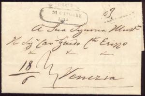 1844 Lettera per Venezia con bollo ovale a ... 