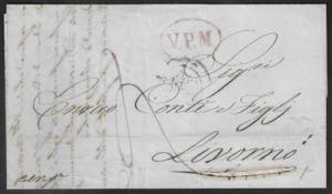 1851/62 Lotto di sette lettere viaggiate via ... 