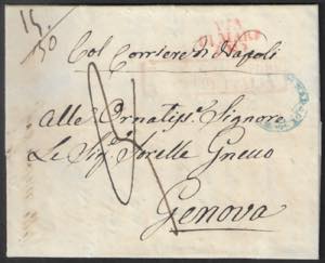 1852/58 Tre lettere, due viaggiate da Napoli ... 