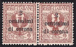 1919 Floreale c.2 su 2 bruno rosso, coppia ... 