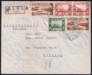 Lettera via aerea da ALULA (SOMALIA) ... 