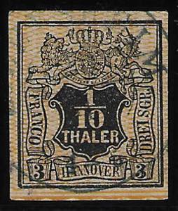 Hannover - 1856/59 Stemma T.1/10 nero ... 