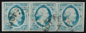 1852 Guglielmo III c.5 azzurro scuro (1) ... 
