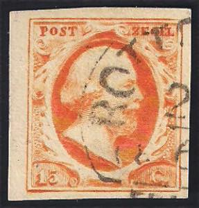 1852 Guglielmo III c.15 arancio (3) ottimi ... 