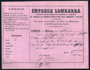 1858 Biglietto dellImpresa Lombarda ... 
