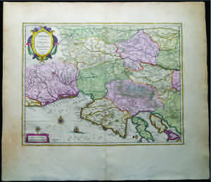 1662 Splendida carta CARNIOLA COMITATUS ET ... 