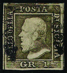 1859 gr.1 verde oliva grigiastro II tavola ... 
