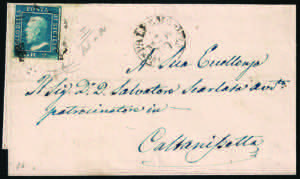 1859 Lettera con gr.2 azzurro I tav ritocco ... 