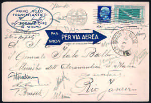POSTA AEREA - 1930 Crociera translatlantica ... 