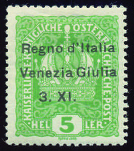 1918 H.5 verde giallo varietà (2v cat.900) ... 