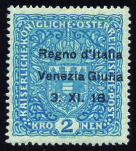 1918 K.2 azzurro carta con fili di seta(15/I ... 