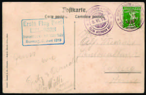 1913 Volo BIEL-BERN su cartolina ... 