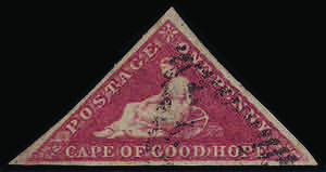 1855/8 p.1 rosso mattone (SG 5 cat £.900) ... 