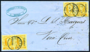 1859 Lettera con due coppie r.1 arancio (2) ... 