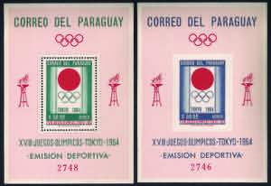 1964 Giochi olimpici, i due foglietti ... 